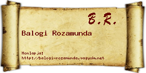 Balogi Rozamunda névjegykártya